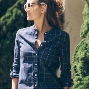 Taylor Stitch Piper Shirt in Nautical Plaid Button Down Size S Navy